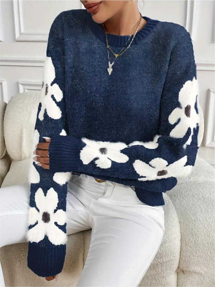 Isabella – Elegant floral print sweater