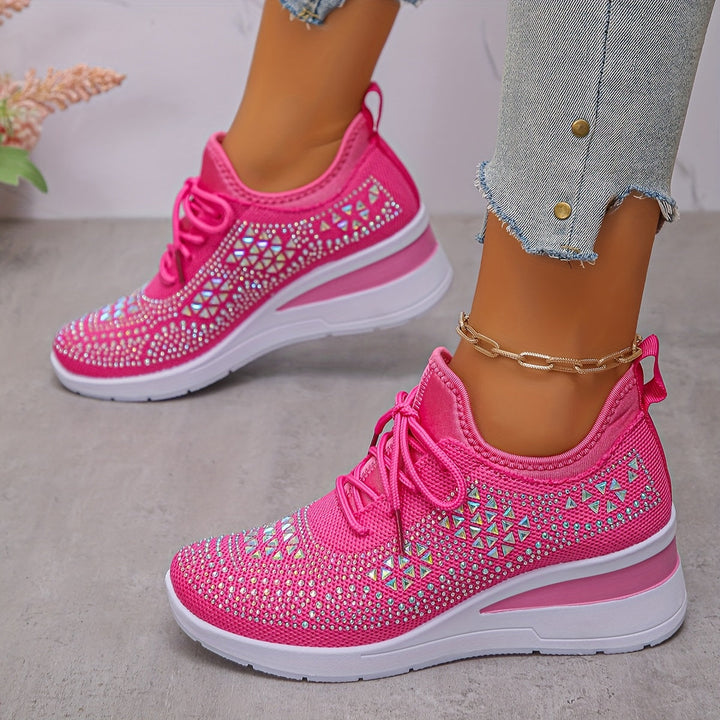 Harper – Rhinestone wedge sneakers