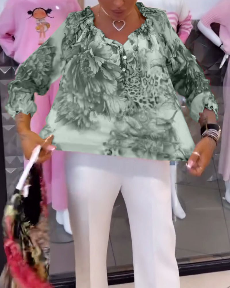 Elsie | Floral V-Neck Blouse