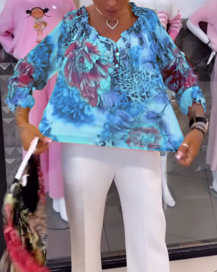 Elsie | Floral V-Neck Blouse