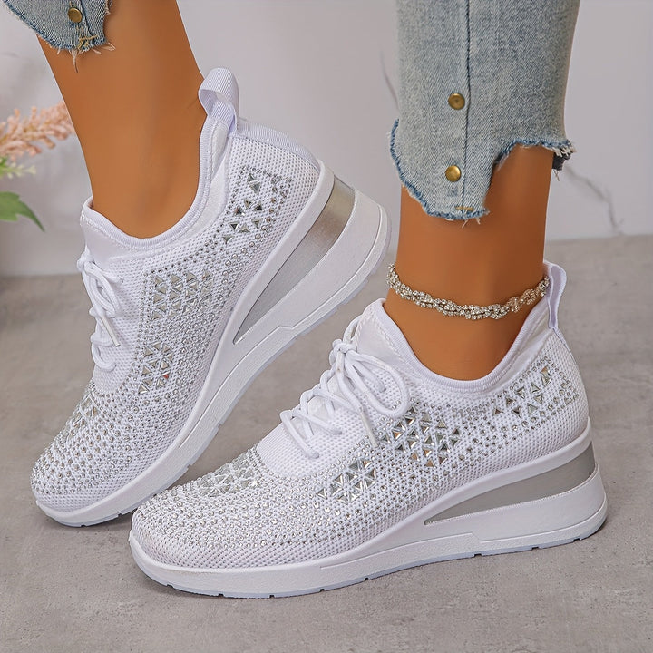 Harper – Rhinestone wedge sneakers