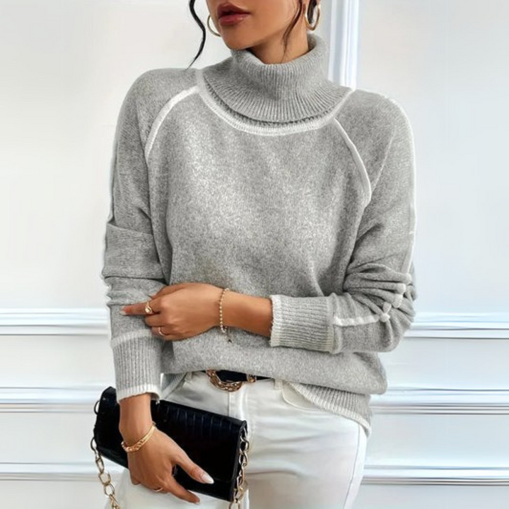 Aurora - Elegant High Collar Sweater for a Stylish Look