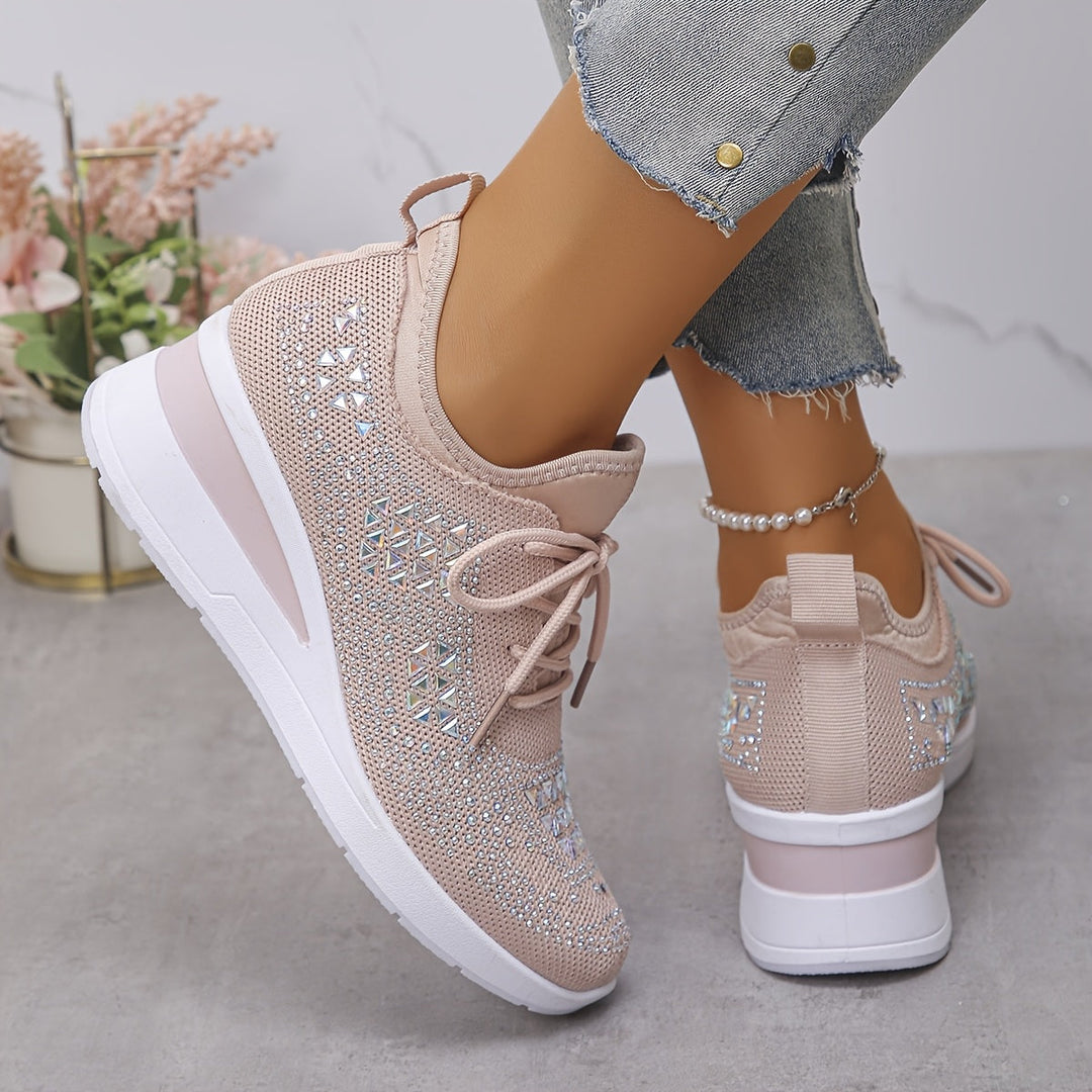 Harper – Rhinestone wedge sneakers
