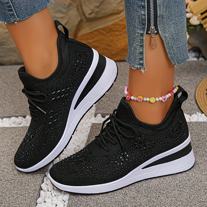 Harper – Rhinestone wedge sneakers