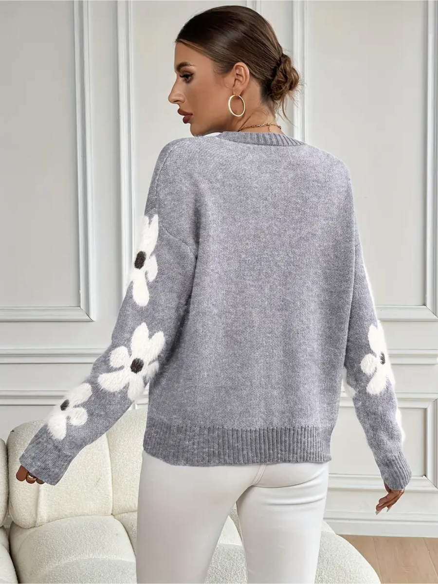 Isabella – Elegant floral print sweater