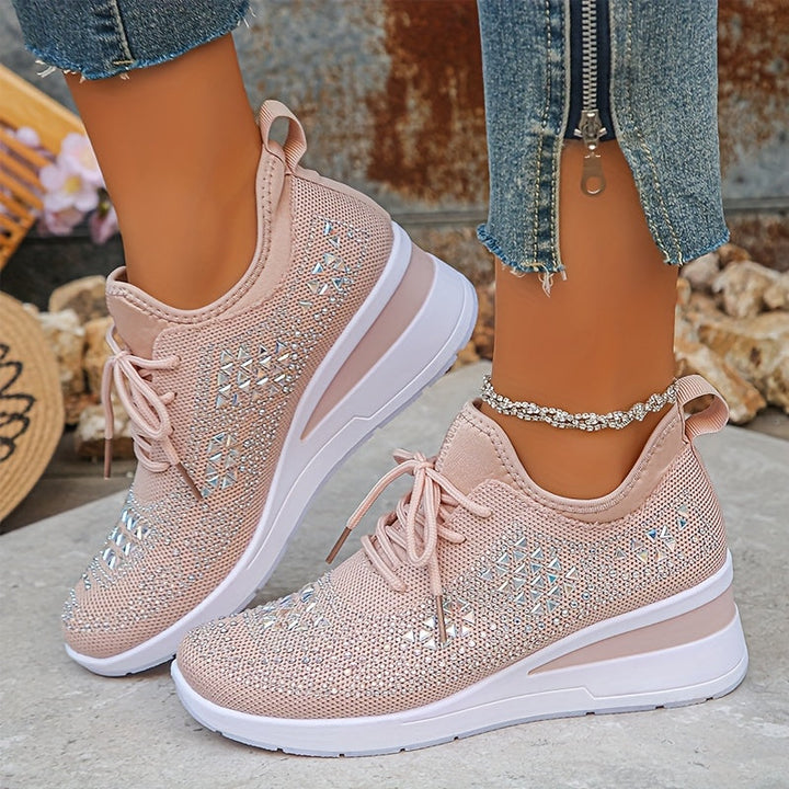 Harper – Rhinestone wedge sneakers