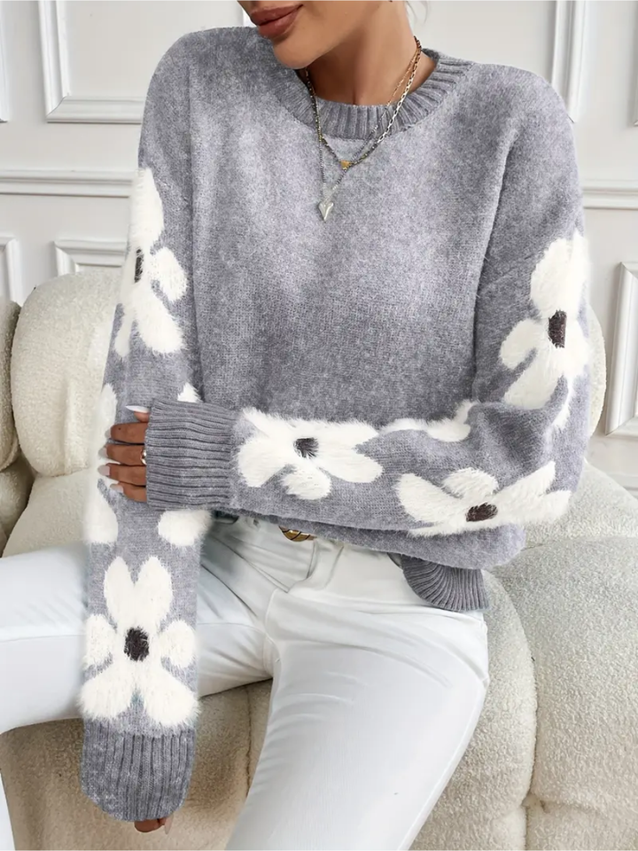 Isabella – Elegant floral print sweater