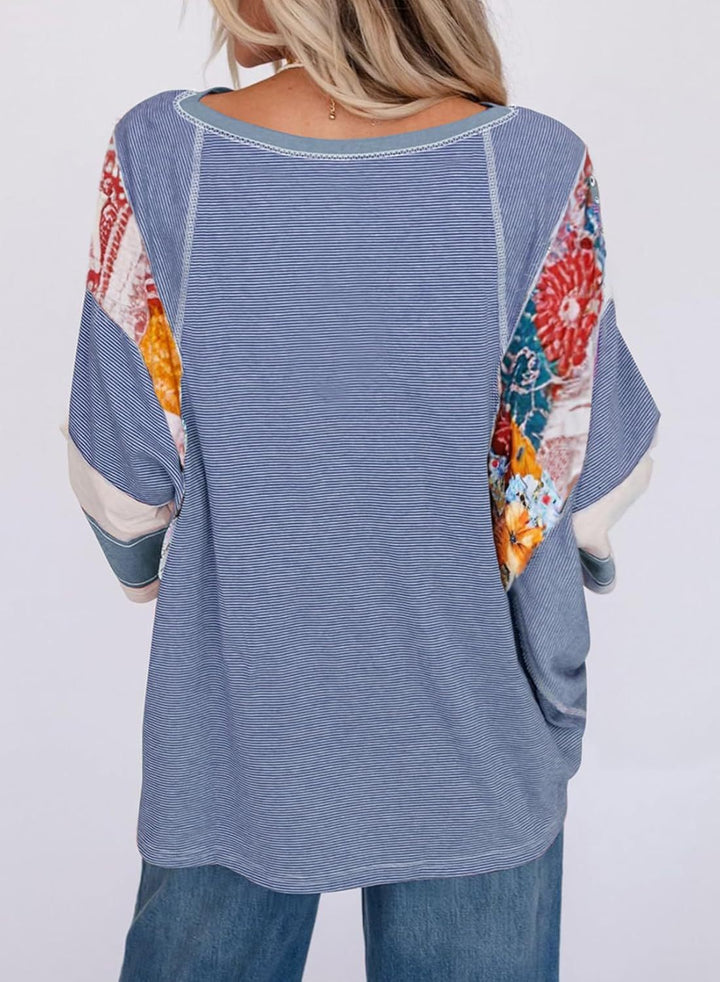 Lizzy | Striped Patch Blouse