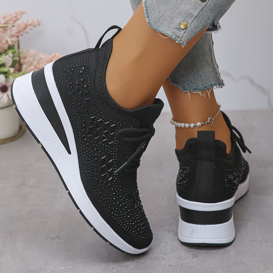 Harper – Rhinestone wedge sneakers