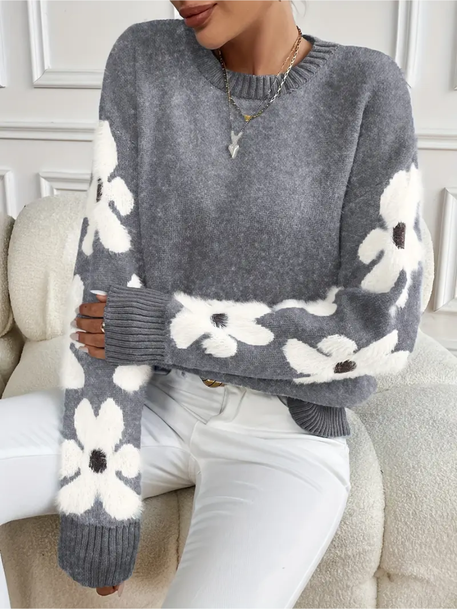 Isabella – Elegant floral print sweater