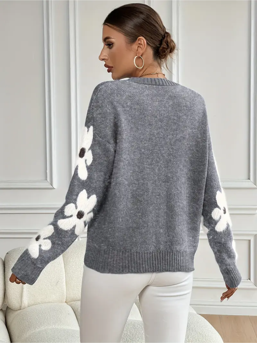 Isabella – Elegant floral print sweater