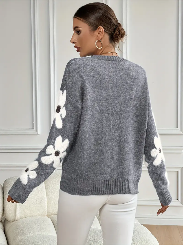 Isabella – Elegant floral print sweater