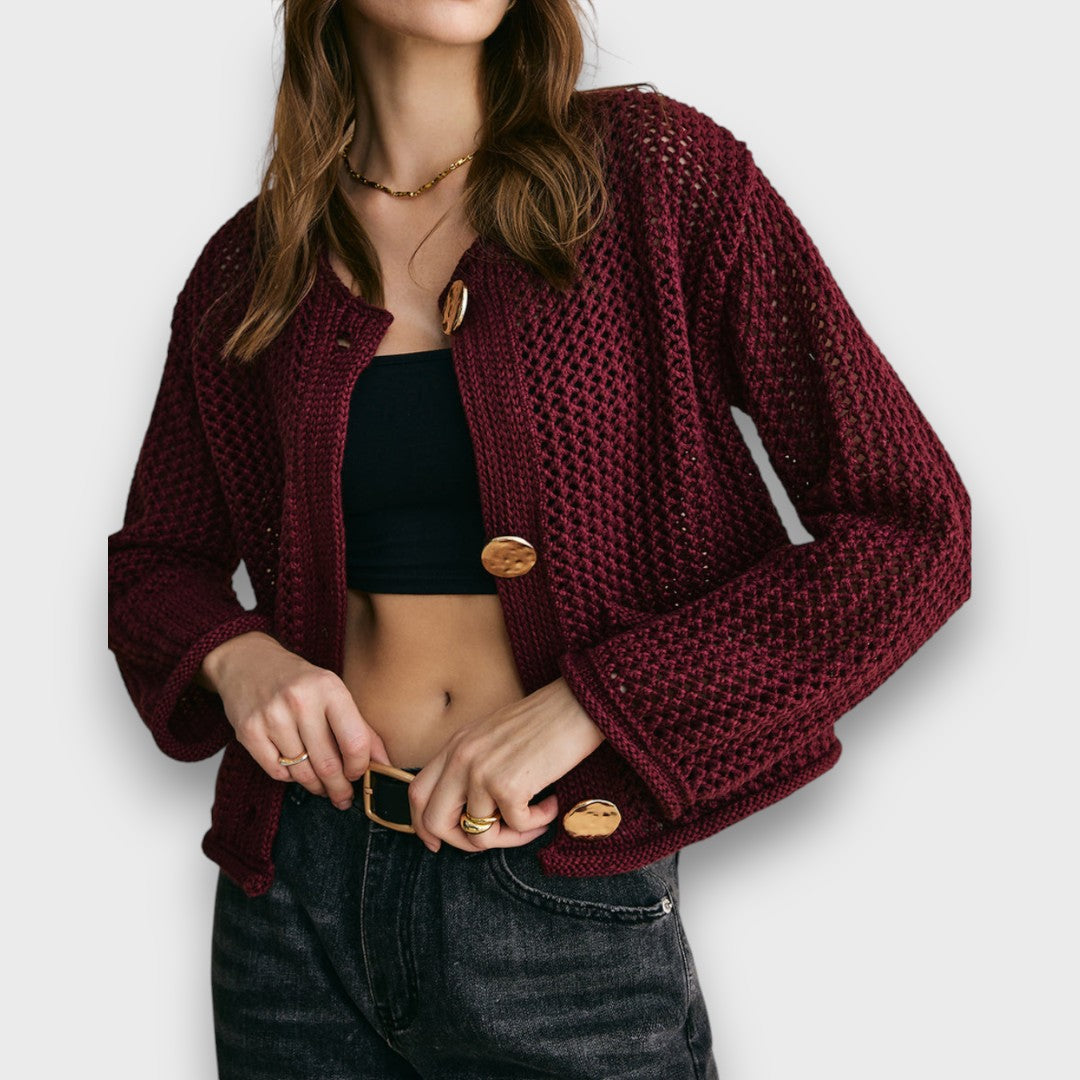 Jessa – Burgundy Cardigan