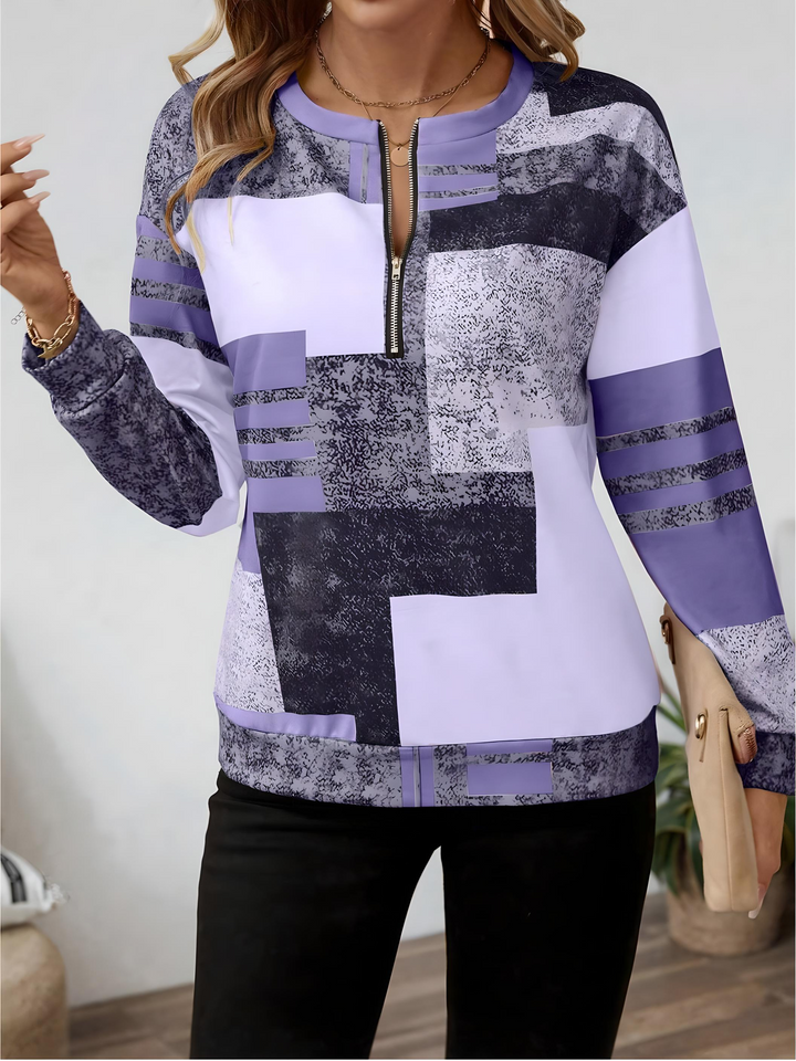 Sophia – Graphic zip sweater