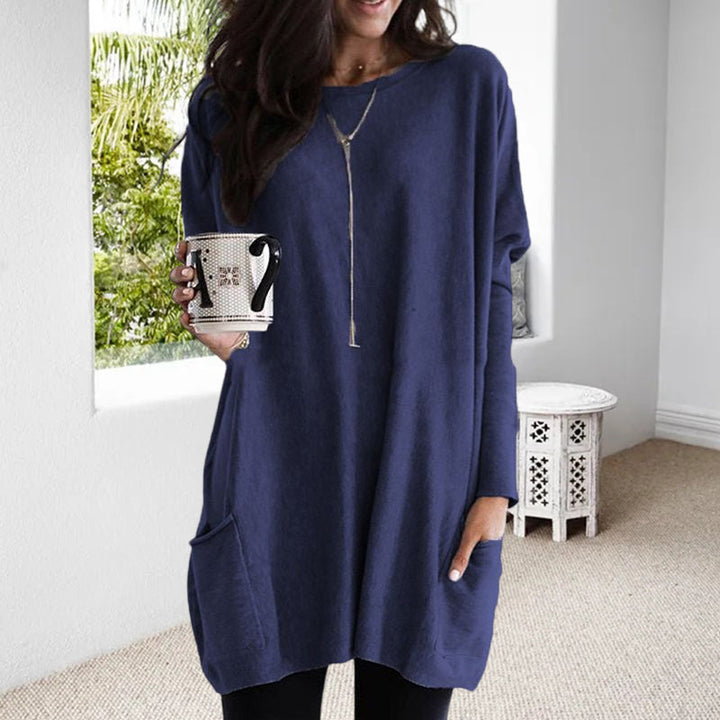 Mia – Soft tunic sweater with practical pockets