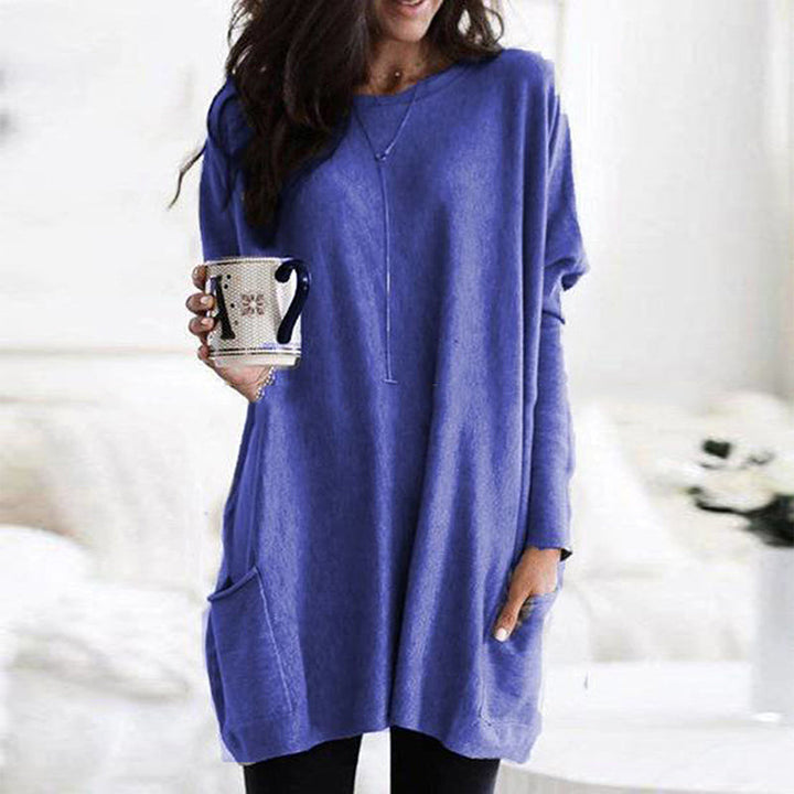 Mia – Soft tunic sweater with practical pockets
