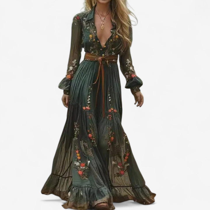 Rachel - Embroidered Maxi Dress