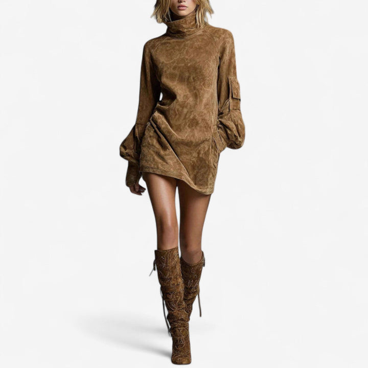 Tania - Mini Dress with High Collar