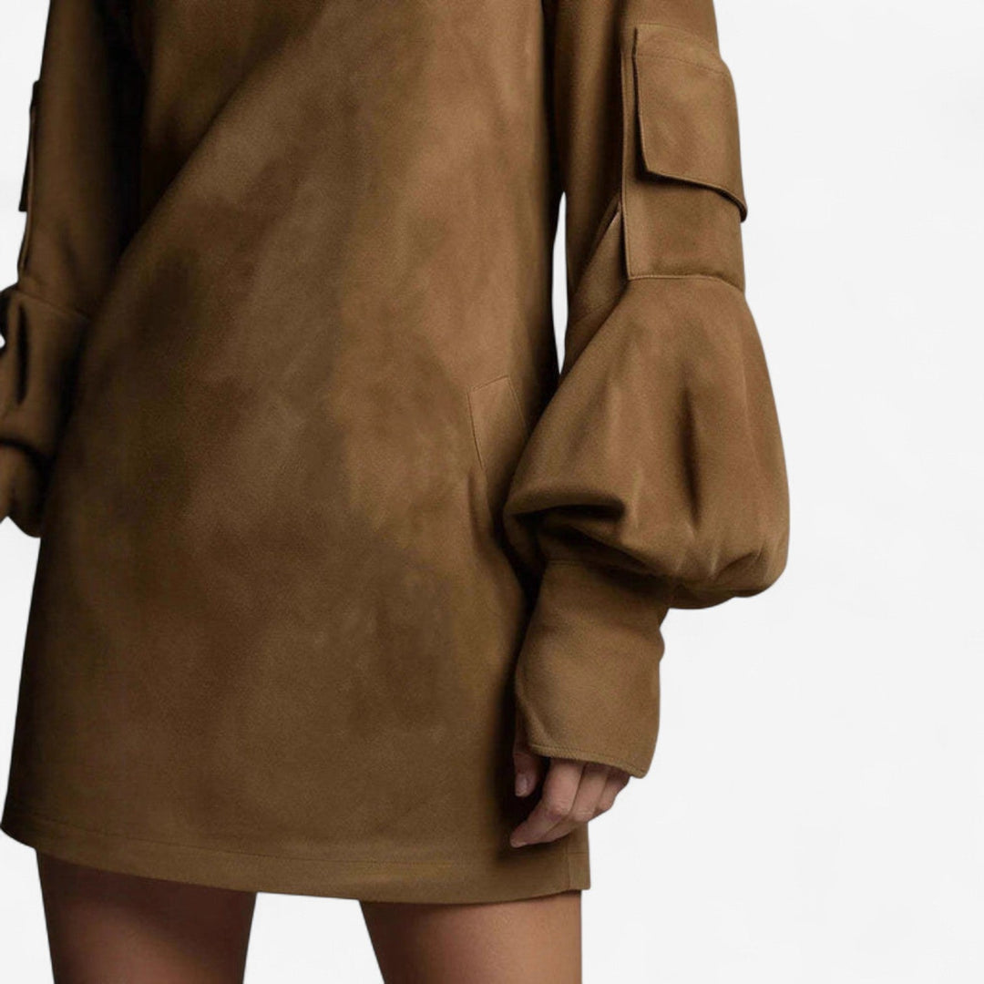 Tania - Mini Dress with High Collar