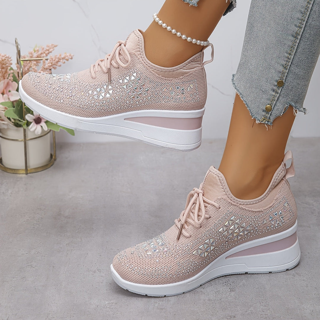 Harper – Rhinestone wedge sneakers