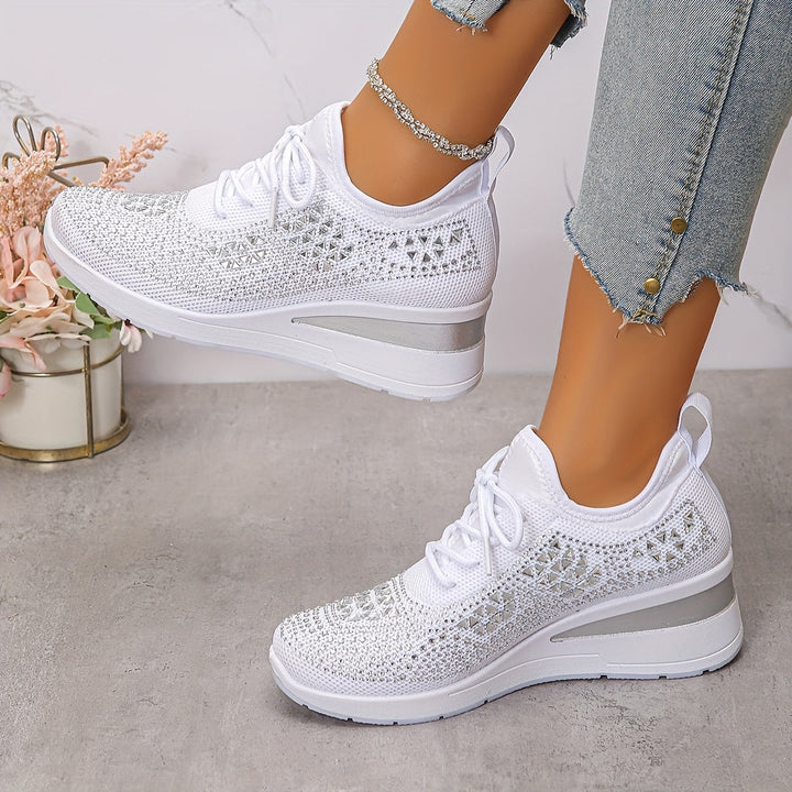 Harper – Rhinestone wedge sneakers