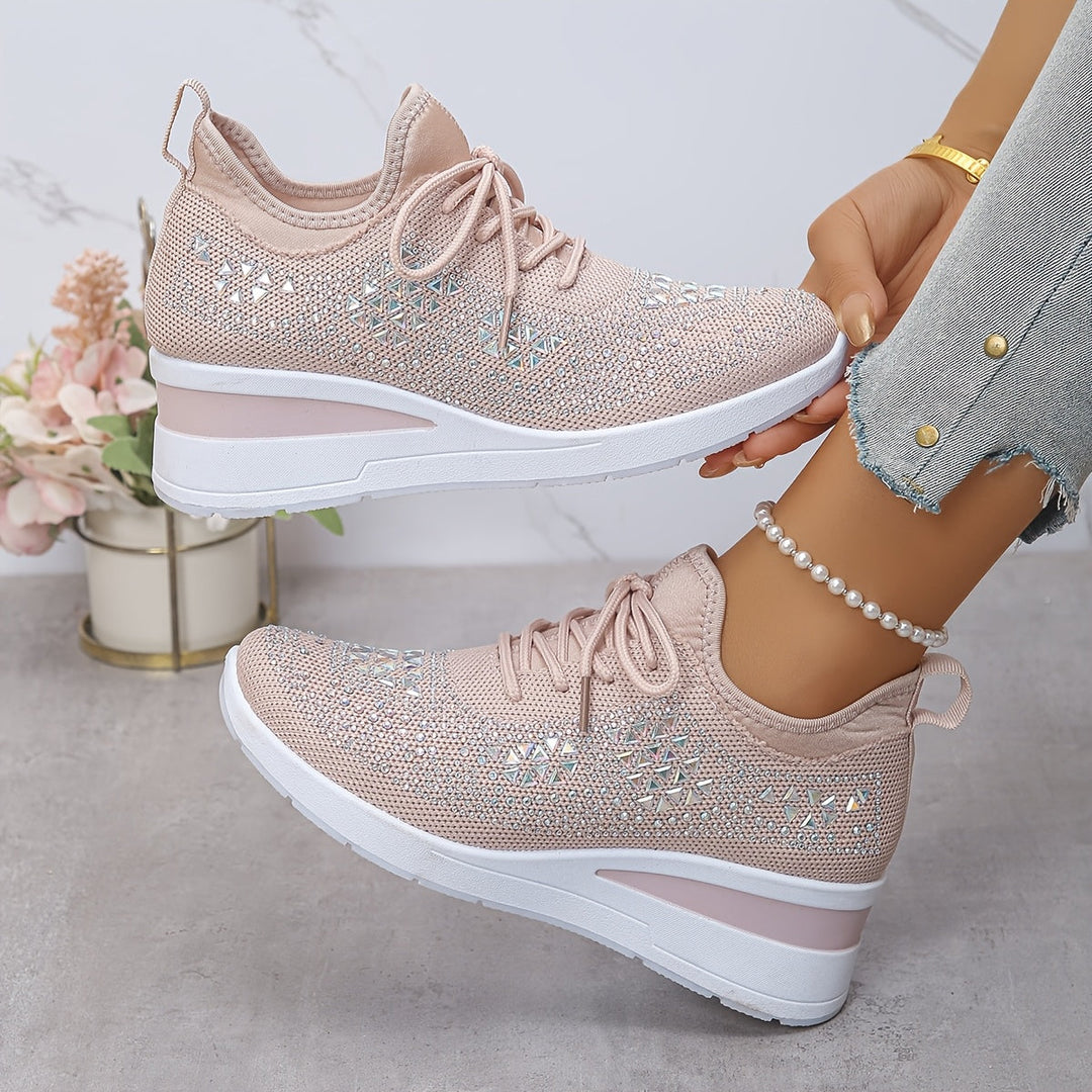 Harper – Rhinestone wedge sneakers