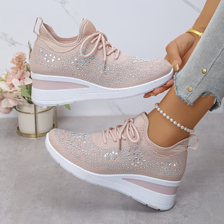 Harper – Rhinestone wedge sneakers