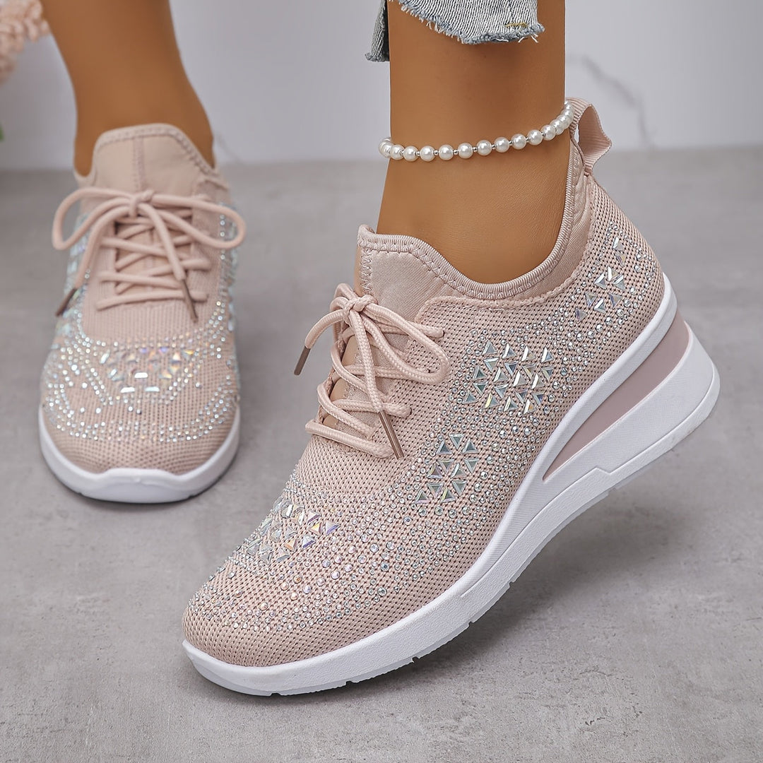 Harper – Rhinestone wedge sneakers